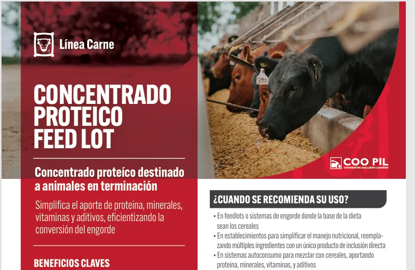 Concentrado Proteico Feed Lot, Línea Carne, La Lehmann