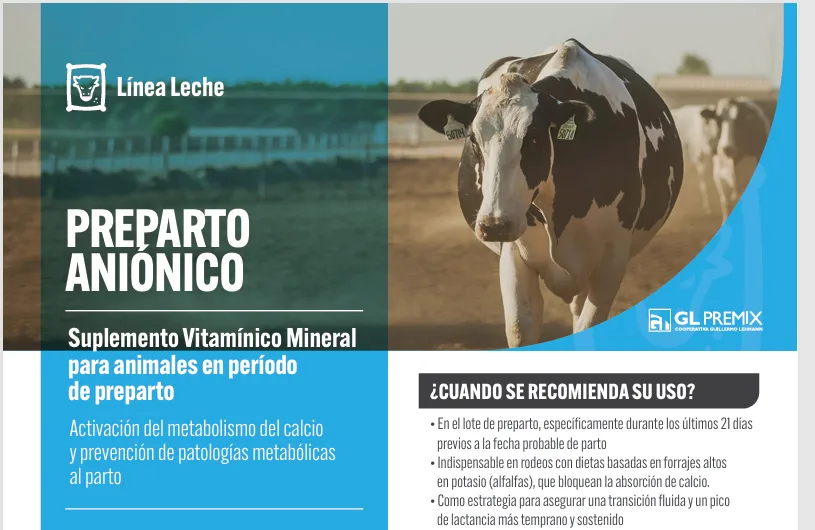 Preparto Aniónico — Línea Leche
